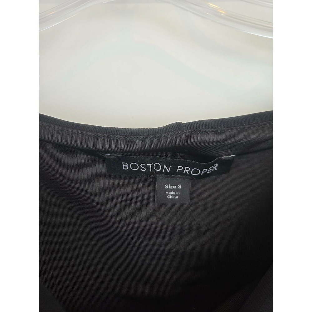BOSTON PROPER Black Brown Cold Shoulder Cutout Tunic Top Small - Picture 7 of 11